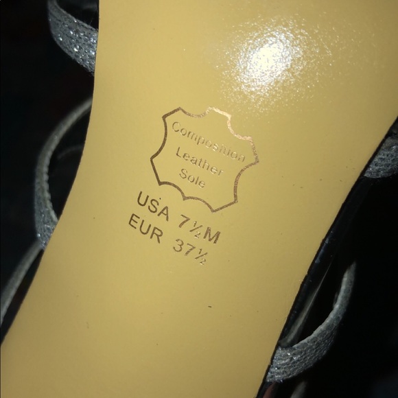 Silver Glitter 4” Prom heels - Picture 4 of 4